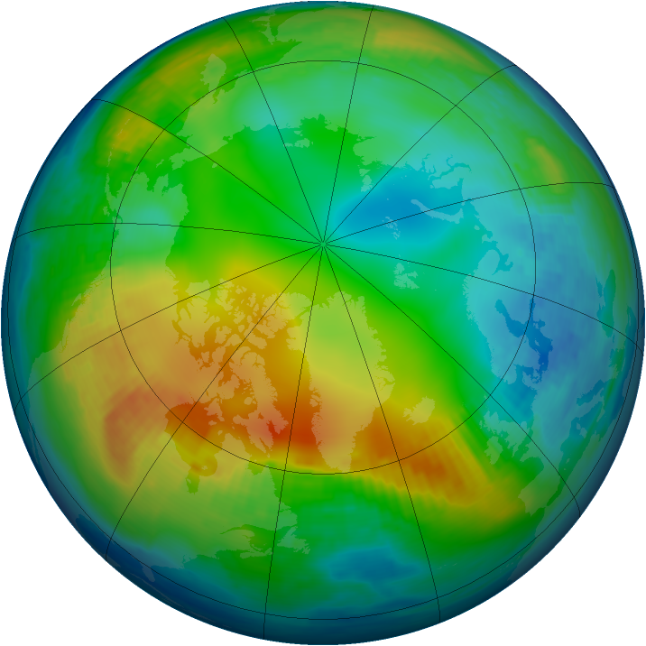 Arctic ozone map for 30 November 1984